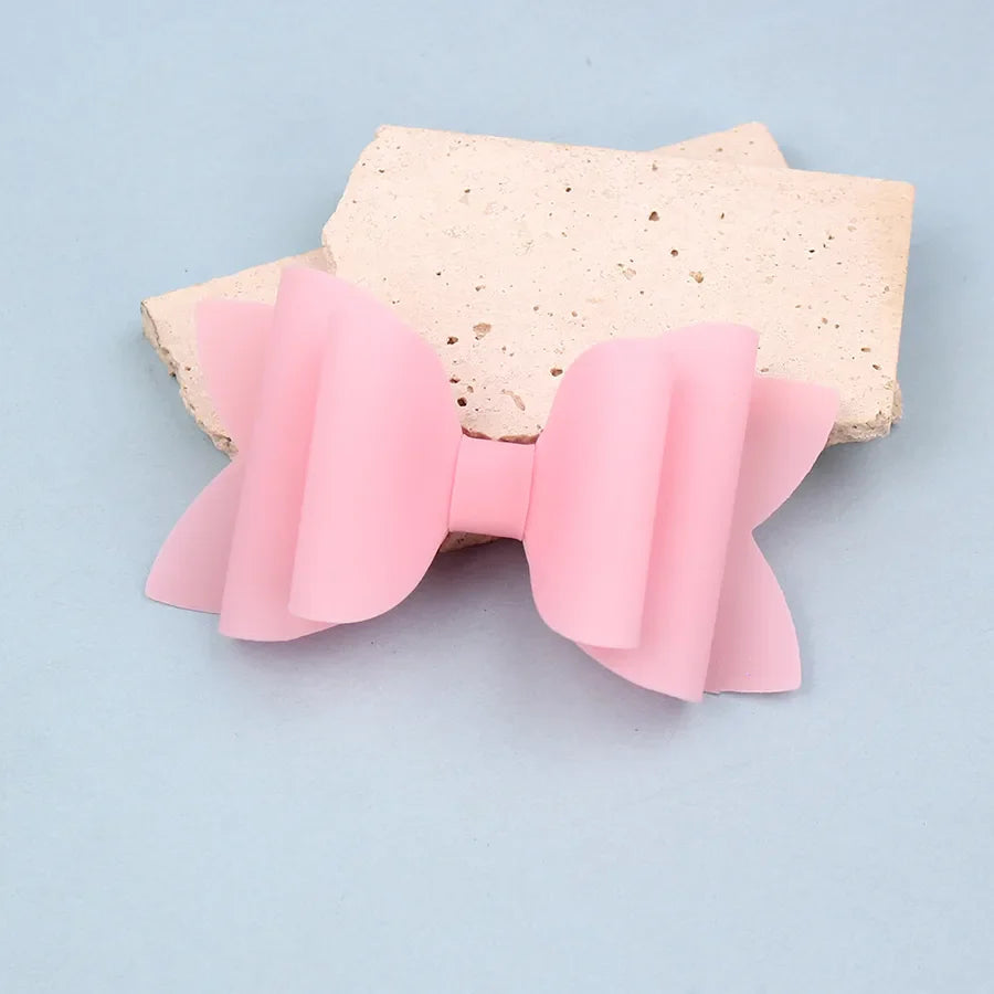 New Summer Fresh Pvc Bow Hairpin Candy Color Bow Hairpin Simple and Versatile