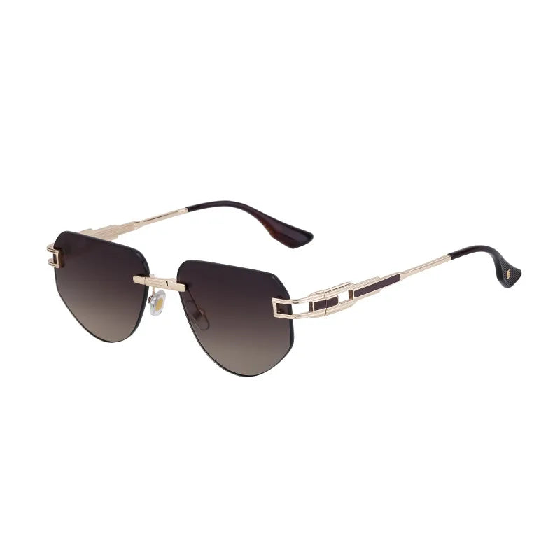 Retro Classic Style Geometric Pc Square Frameless Men's Sunglasses