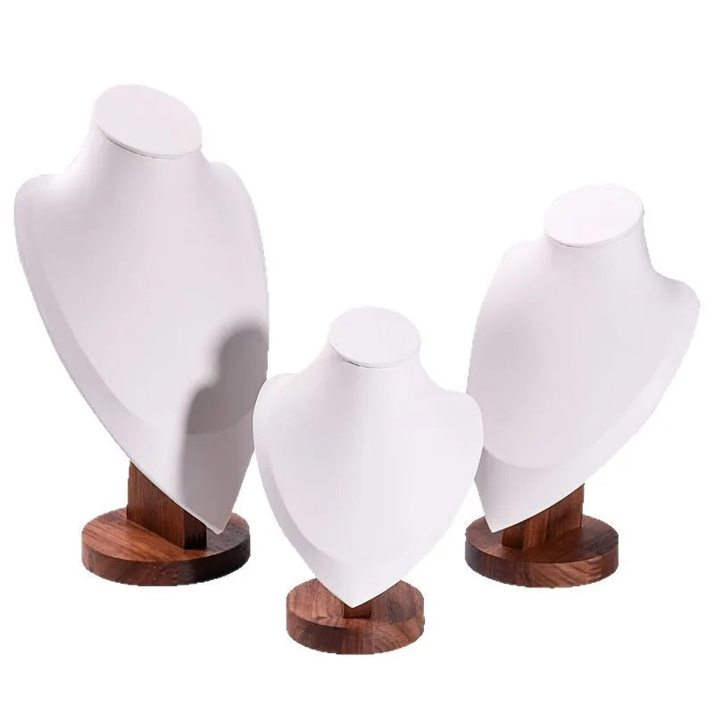 Walnut Wood Necklace Display Stand Portrait Neck Model Jewelry Stylist Showoff High-End Sensation Integrated Design Display Rack