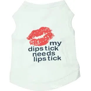 Casual Cotton Lips Letter Pet Clothing