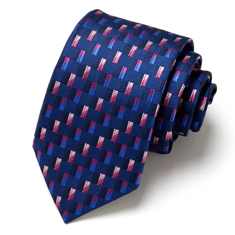 casual geometric waves polyester polyester yarn men's tie
