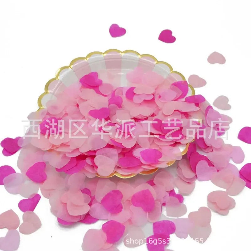 2.5cm heart-shaped love paper pieces Valentine's Day wedding venue hand-held throwing paper scraps transparent balloon filler