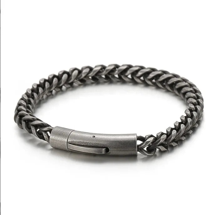 hip-hop geometric titanium steel plating men's bracelets
