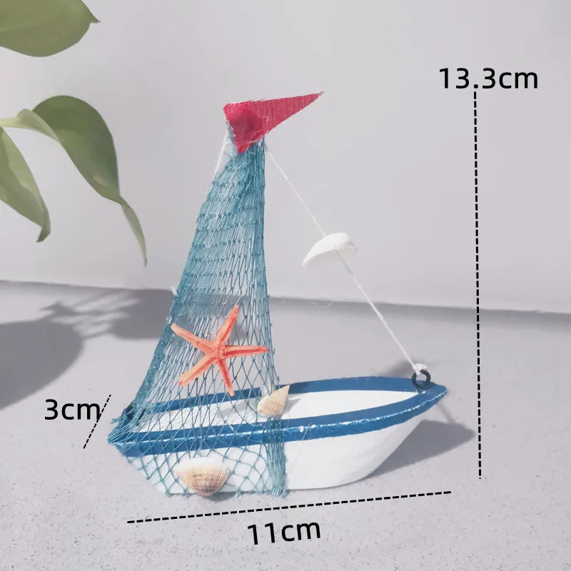 Marine Style Ship Wood Ornaments Artificial Decorations