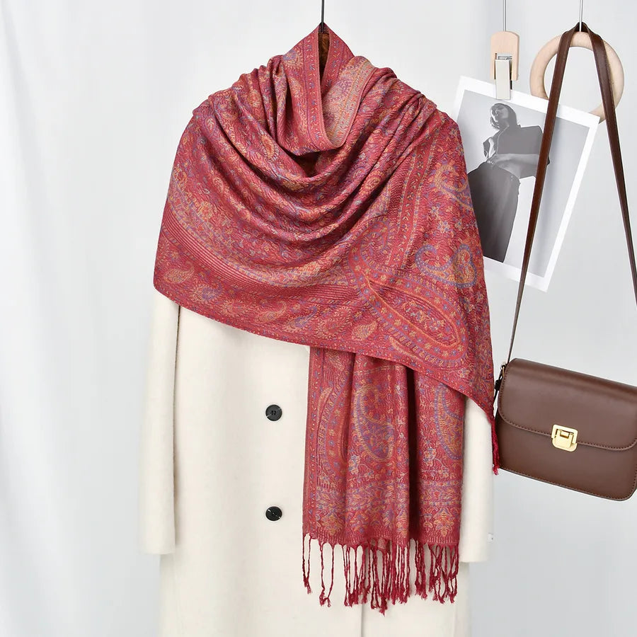 Women's Casual Ethnic Style Solid Color Polyester Scarf