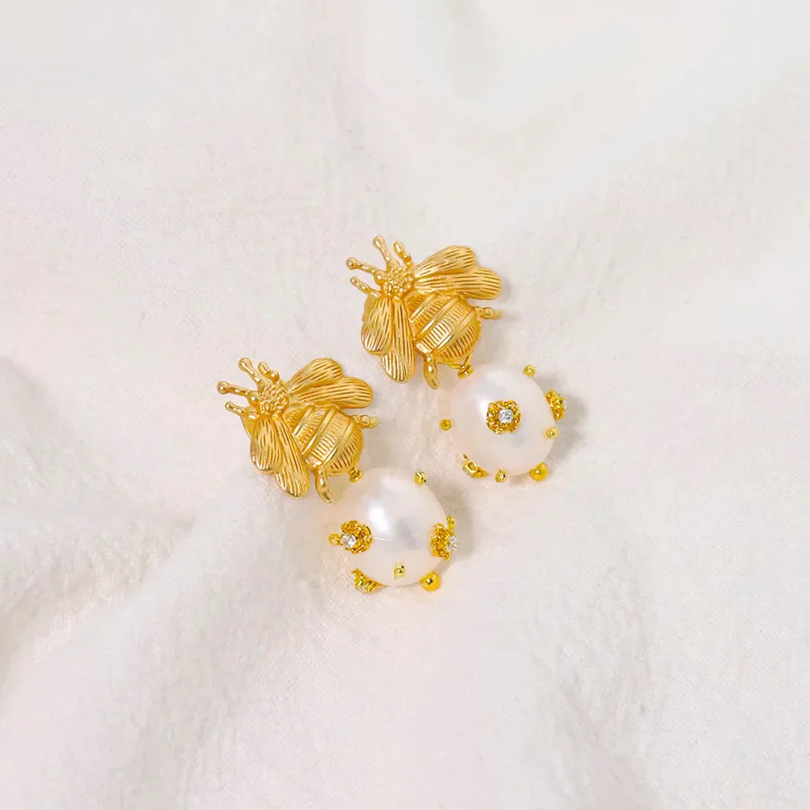 Live broadcast  natural pearl earrings high-grade earrings s925 silver needle women's design natural freshwater real pearl