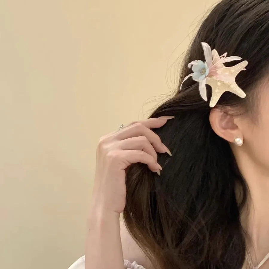 Super Fairy Artificial Flower Butterfly Flower Tassel Grip Female Sweet Style Unique and Exquisite Barrettes Ins All-Match Hair Accessories Fashion