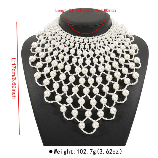 1 Piece Elegant Modern Style Geometric Imitation Pearl Women's Beaded Chain Lobster Trigger Clasp Closure Layered Necklaces