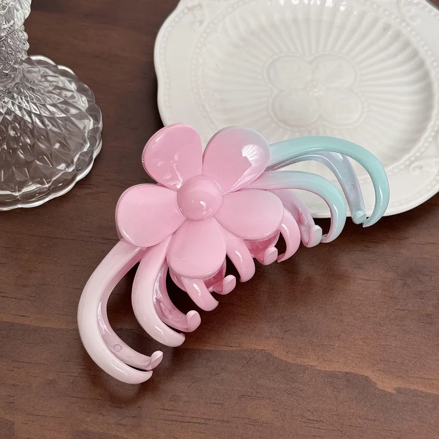Dove Elegant Green Pink Gradient Shark Hair Clip Women's Luxury Sensation Headwear Perfect for Updos and Ponytails