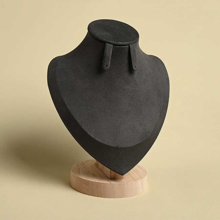 Wooden Mannequin Necklace Earring Jewelry Display Stand Portrait Model Jewelry Accessory Show Rack Handmade Simple Style