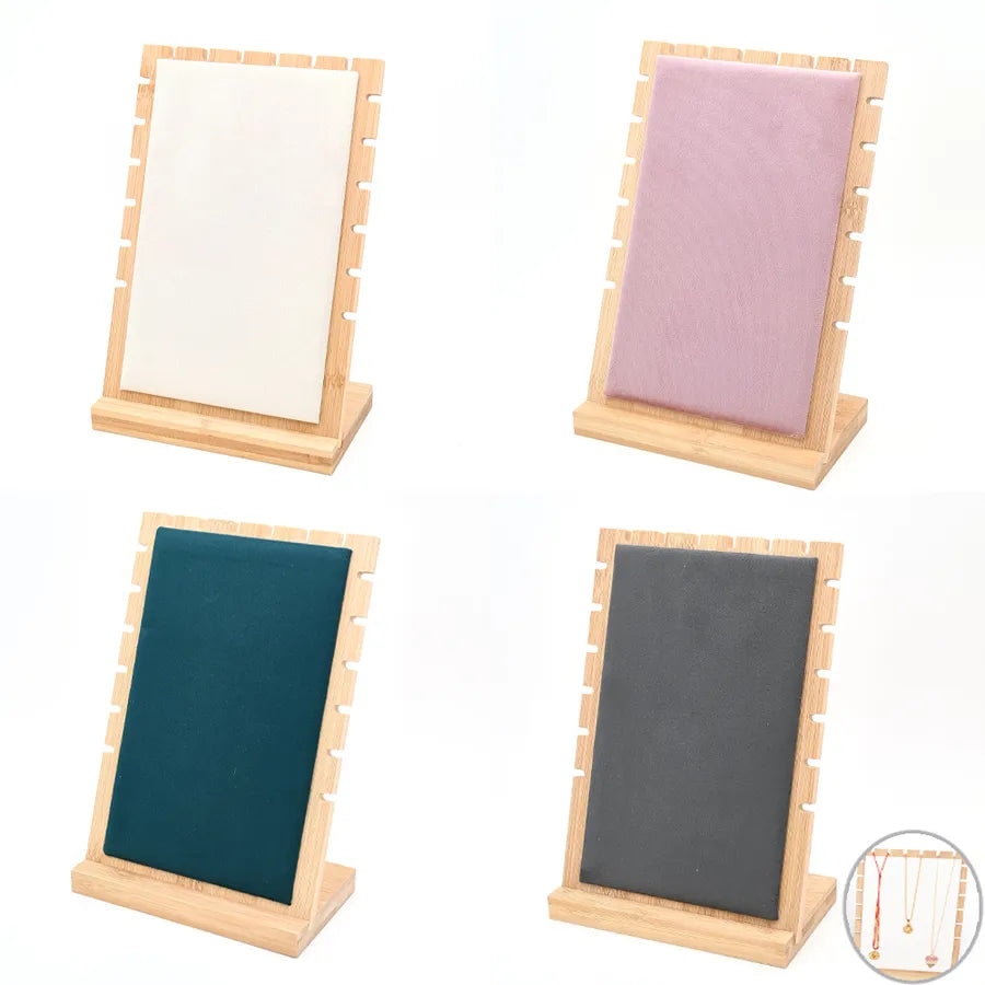 1 Pc/Package Cloth Bamboo Flannel Handmade Simple Style Korean Style Simple Solid Color Rectangle Jewelry Display Jewelry Rack