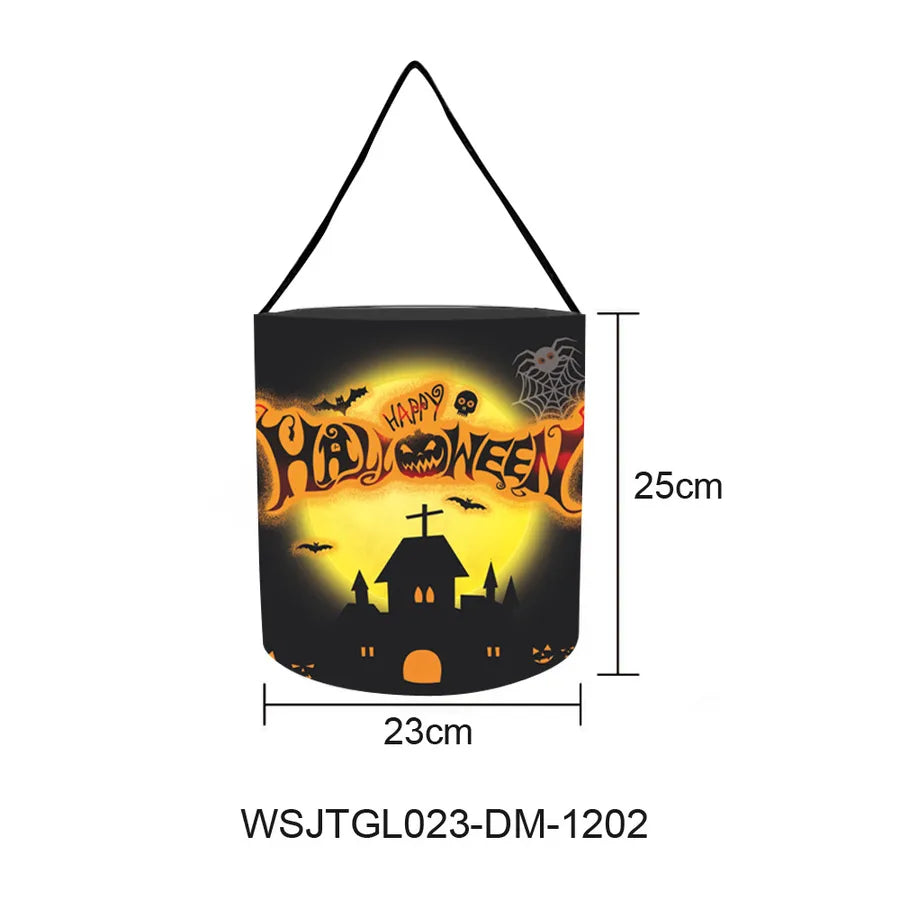 Halloween Candy Bag Pumpkin Shaped Sweet Treat Bag Decoration Arrangement Props Cloth Material Sewing Craft Party Supplies