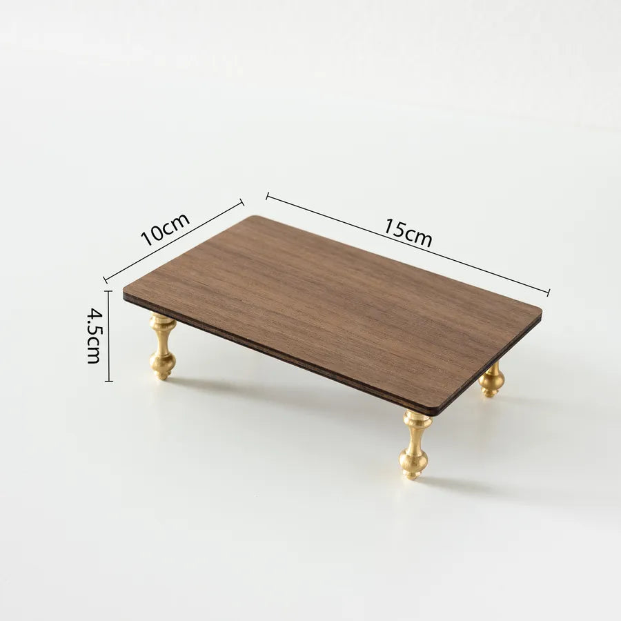 Retro Walnut Color Jewelry Display Stand Ring Earring Necklace Stall Jewelry Accessories Display Plate Shop Counter Top