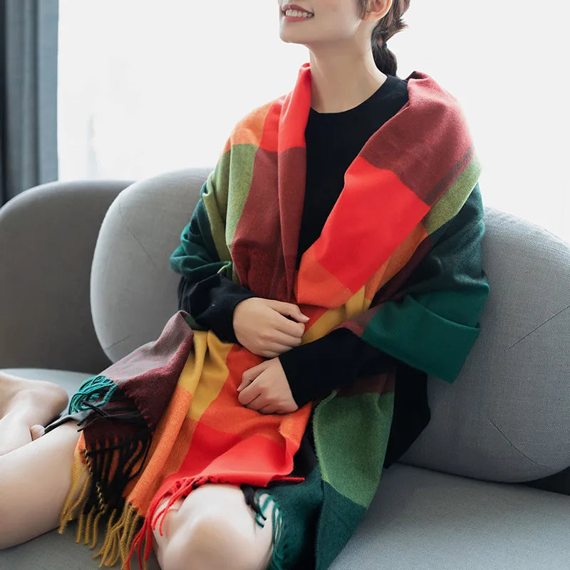 Women's Simple Style Commute Plaid Polyester Scarf
