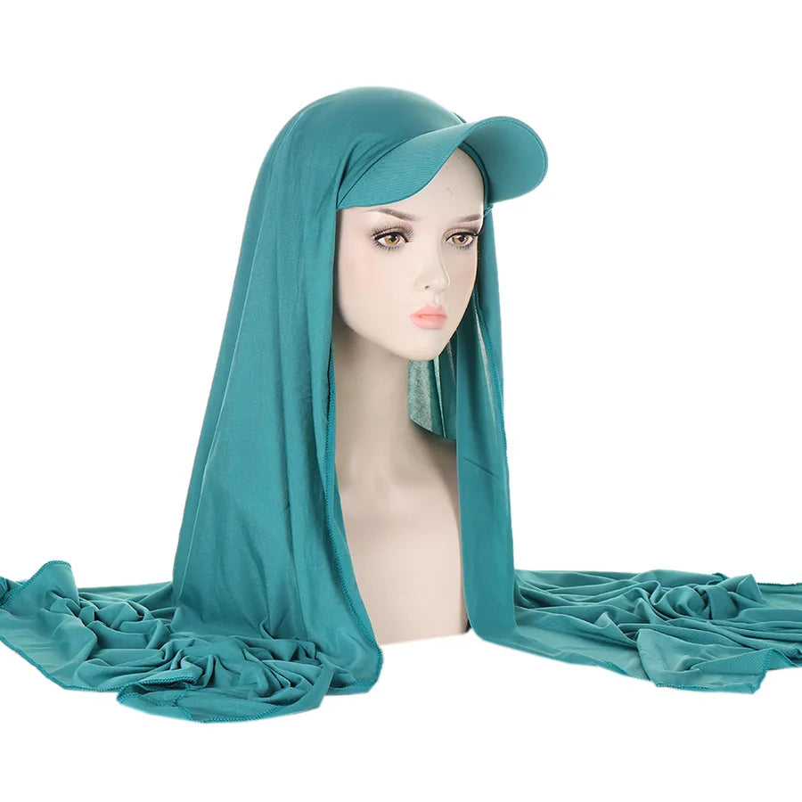 New Style Pure Color Women's Scarf Hat Middle East All-Match Overhead Muslim Headscarf Cap Spring Summer Autumn Winter