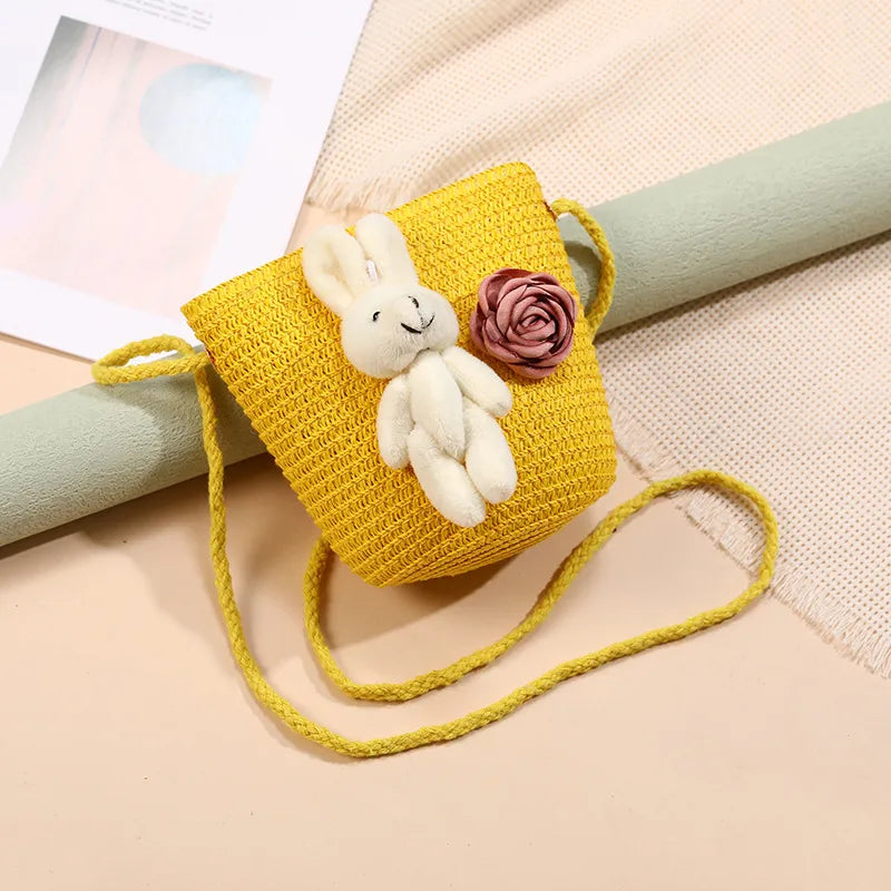 Straw Island Beach Woven Bag Women  New Popular Bag Seaside Straw Bag Cute Kid's Messenger Bag