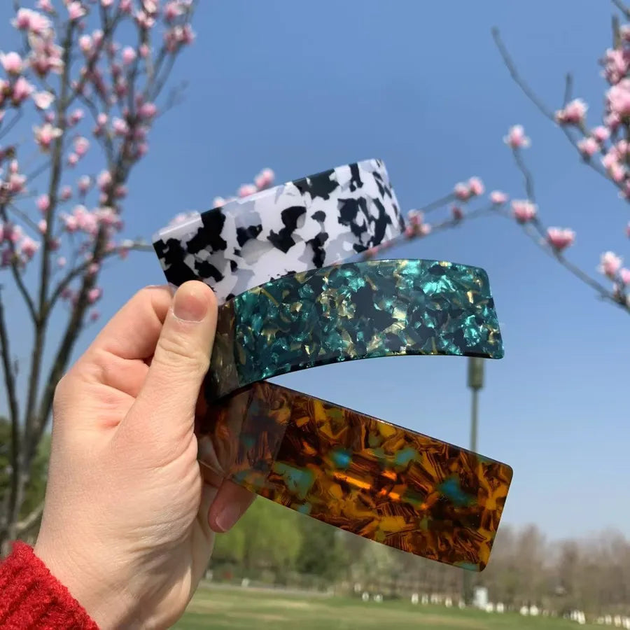 Vacation Women's Marble Leopard PVC Hair Clip
