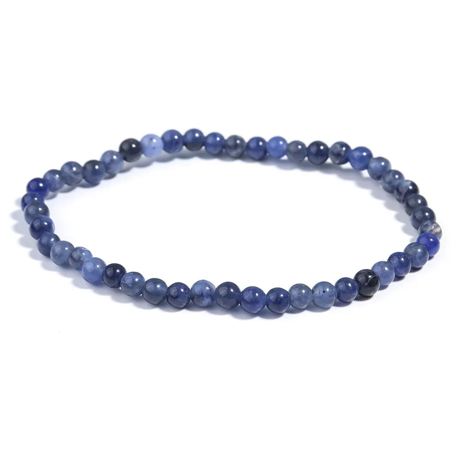 Explosions 4mm Natural Stone Mini Energy Bracelet Women's Gone Beads Semi-precious Stacked Jewelry Bracelet