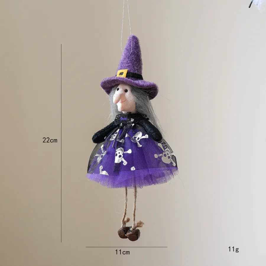 New Halloween Decorations Pumpkin Ghost Witch Doll Hanging Ornament Day Of The Dead Party Scene Costume Props Silk Material
