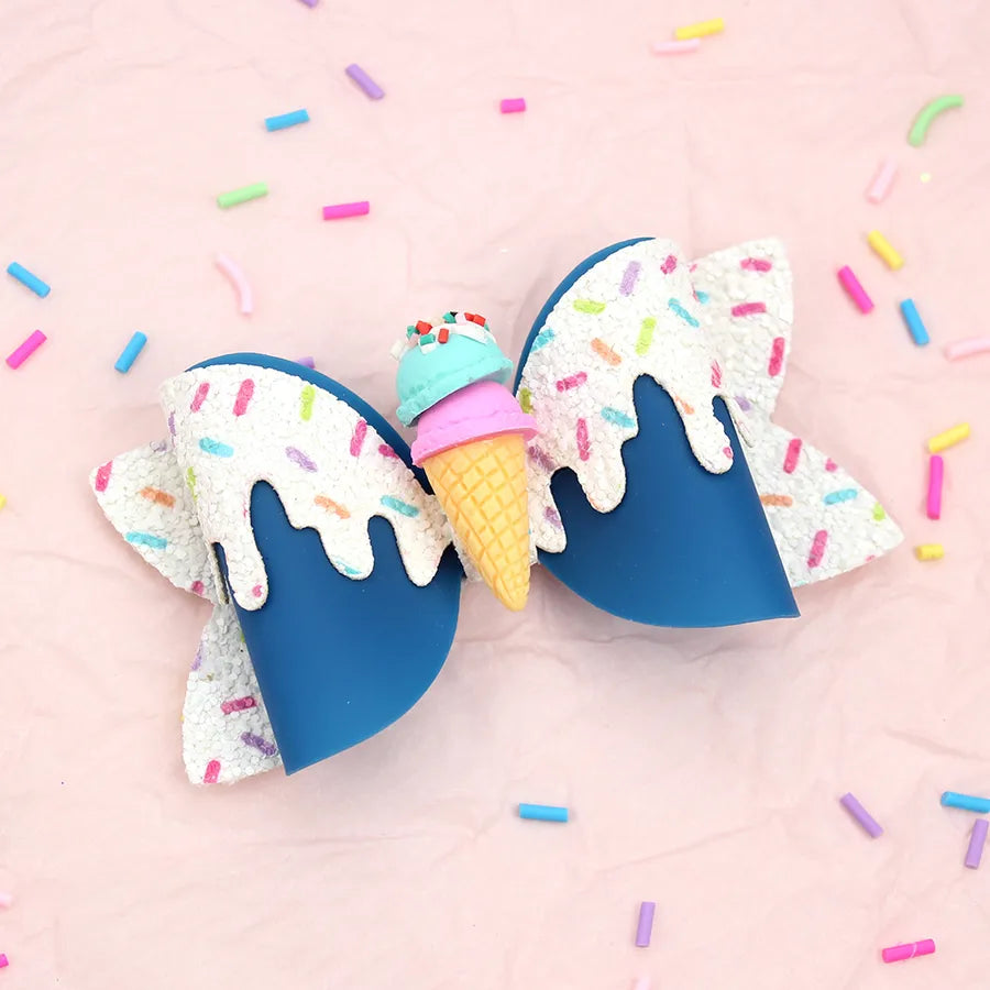 Amazon's New Donut Hairpin Children's Bow Hair Accessories Ice Cream Cream Candy Color Girl Hairpin