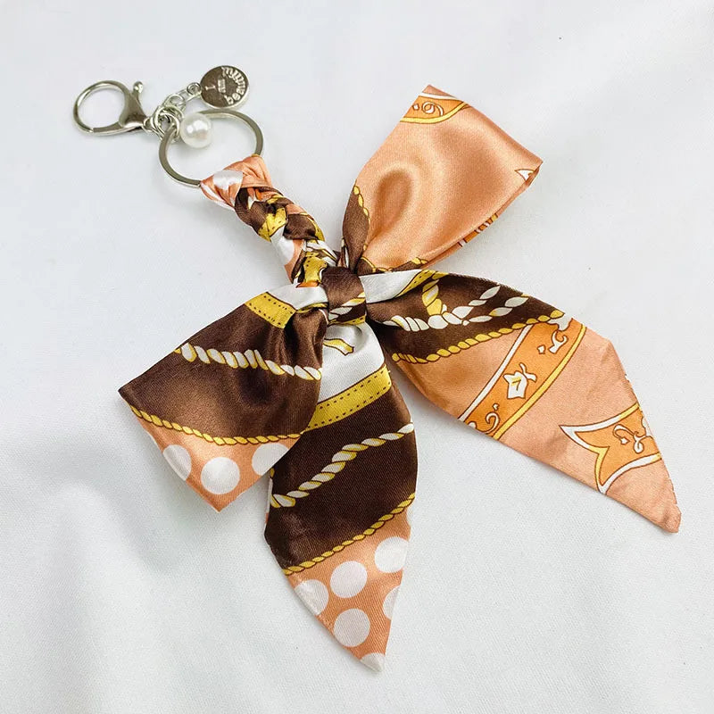 Sweet Simple Style Bow Knot Cloth Metal Unisex Bag Pendant Keychain