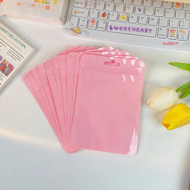 cute solid color plastic jewelry bag gift bag