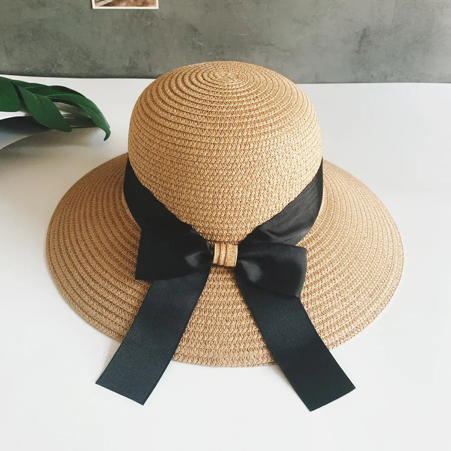 handmade straw hat women outdoor seaside beach sun protection sun hat