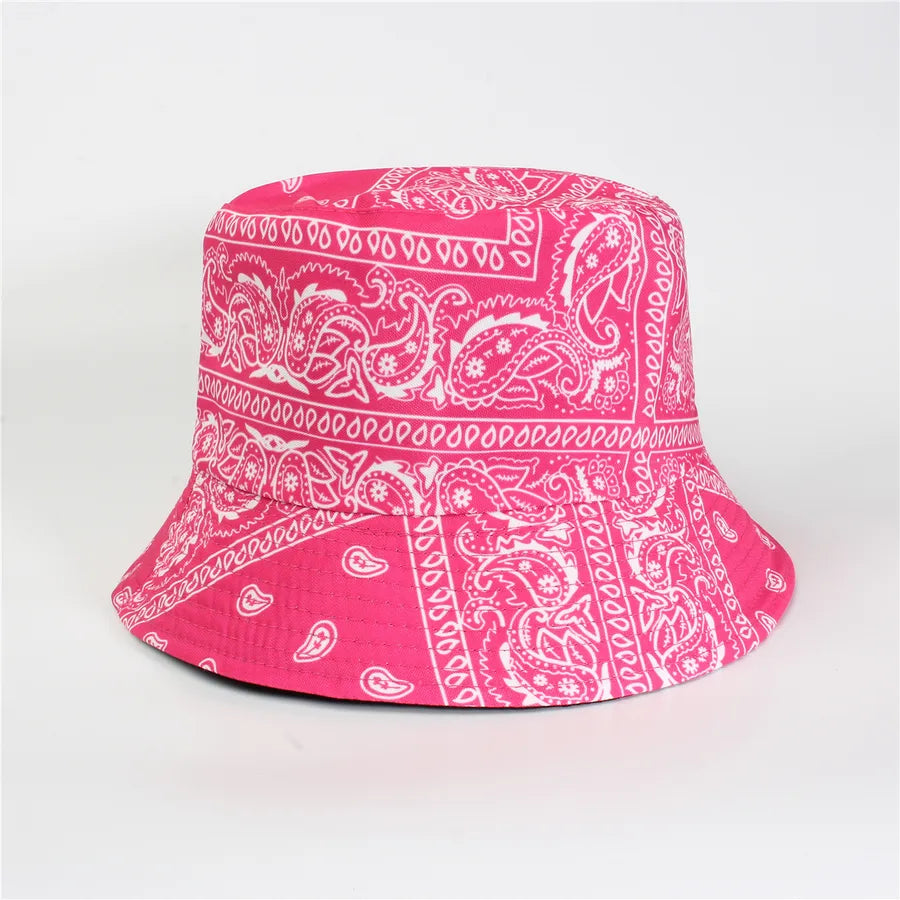 Double-Sided Fisherman Hat Women's Floral Print Sunshade Leaf Animal Cartoon Bucket Cap Spring Summer Elegant Casual Style