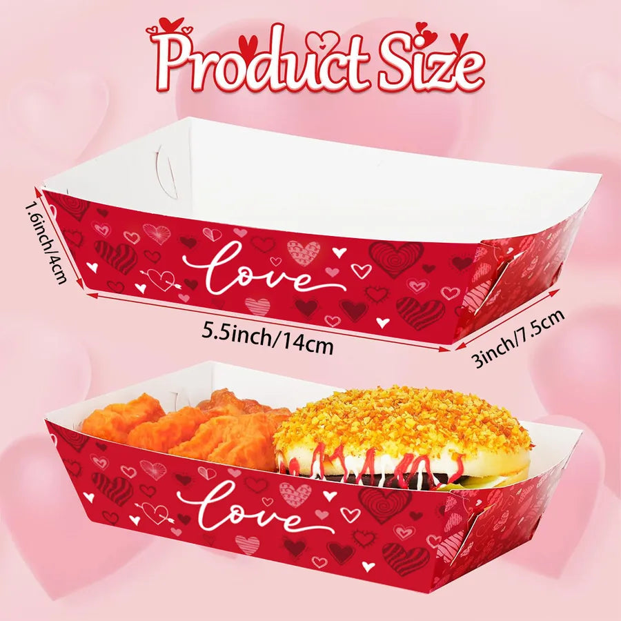 Valentine'S Day Simple Style Heart Shape Paper Holiday Banquet Selfie popcorn box Party Supplies Party Accessories 1 Set