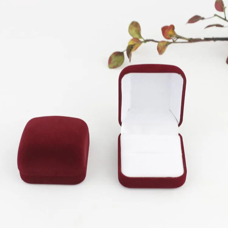 simple style solid color flannel jewelry boxes