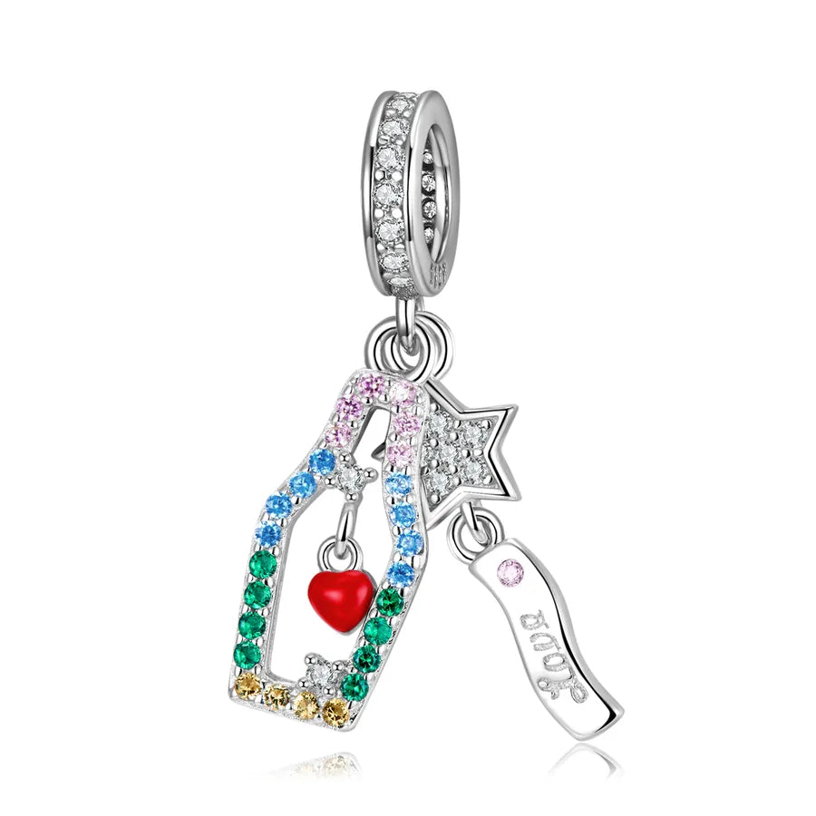1 Piece 925 Sterling Silver Zircon Heart Shape Cat Rose Jewelry Accessories