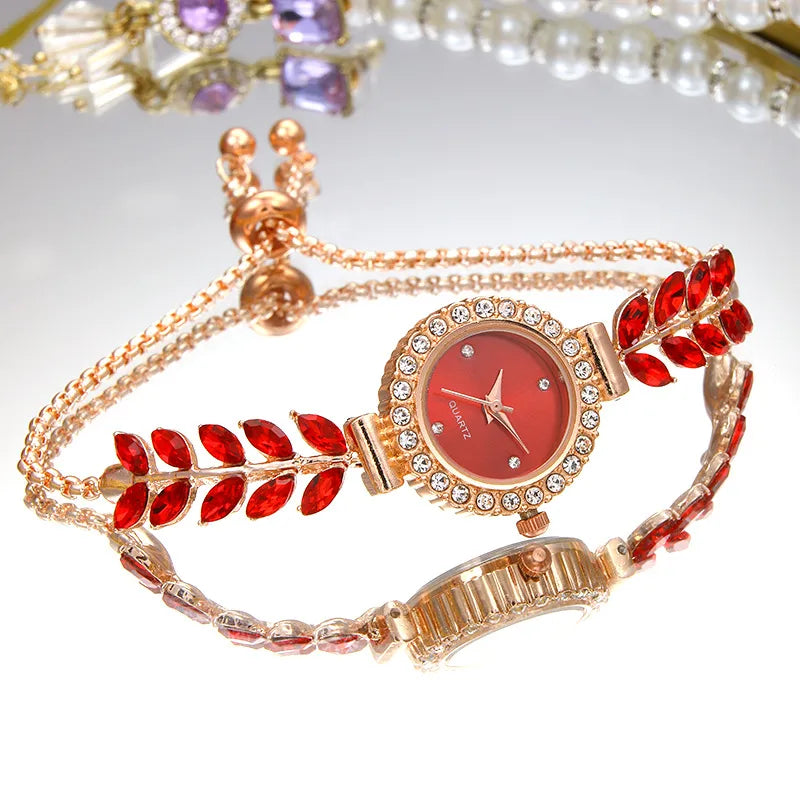 Casual Leaf Jewelry Buckle Quartz Women's Watches