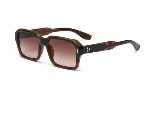 retro cool style gradient color resin square full frame men's sunglasses