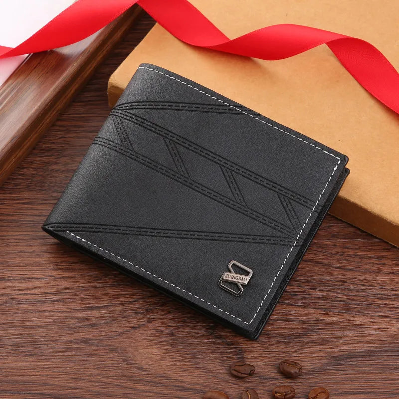 Men's Solid Color PVC Open Small Wallets