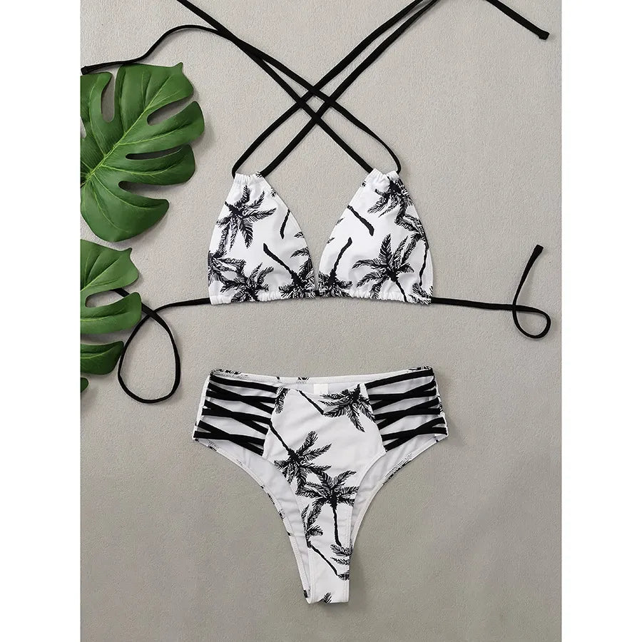 Women's Tropical 2 Pieces Set Bikinis Swimwear