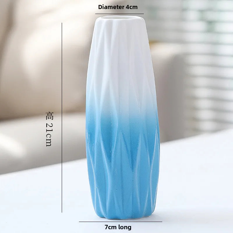 Simple Modern Star Ceramic Vase Ornaments Living Room White Porcelain Fresh Dried Flower Creative Ceramic Flower Set