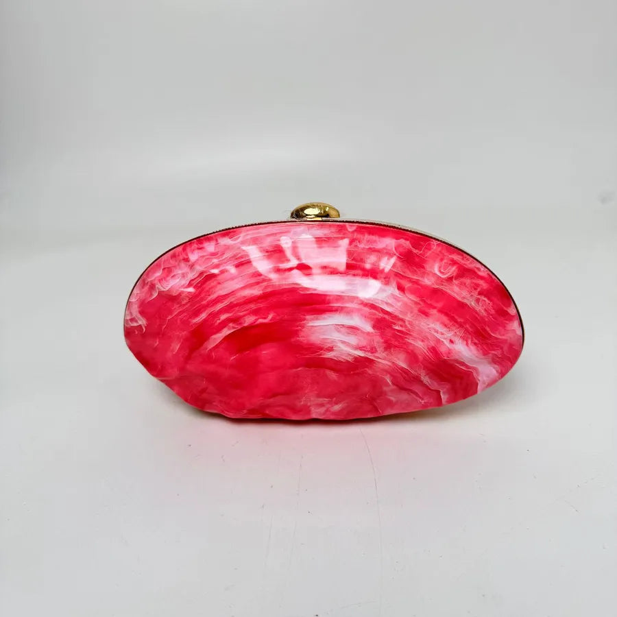 Fashion French Marble Lock Box Bag Acrylic Shell Bag Banquet Goose Egg Box Hand Crossbody Bag