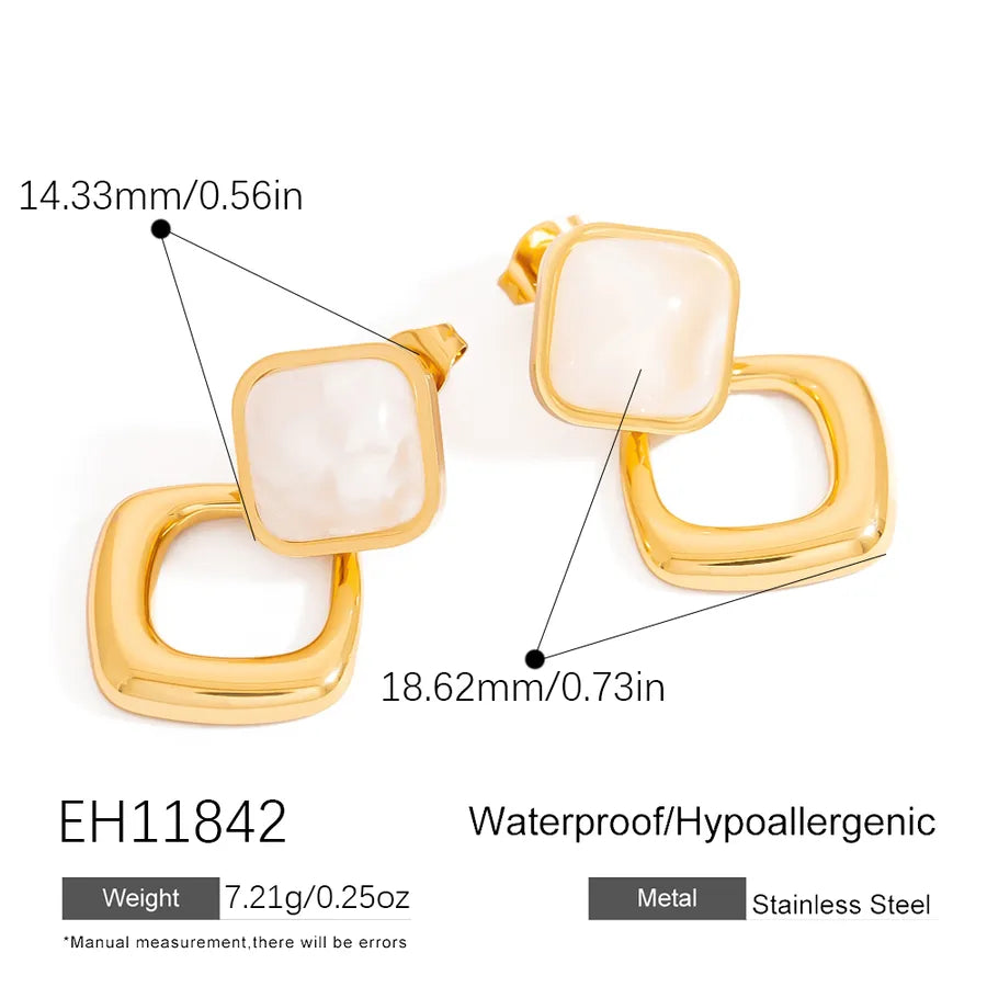 1 Piece Glam Luxurious Water Droplets Heart Shape 304 Stainless Steel Earrings