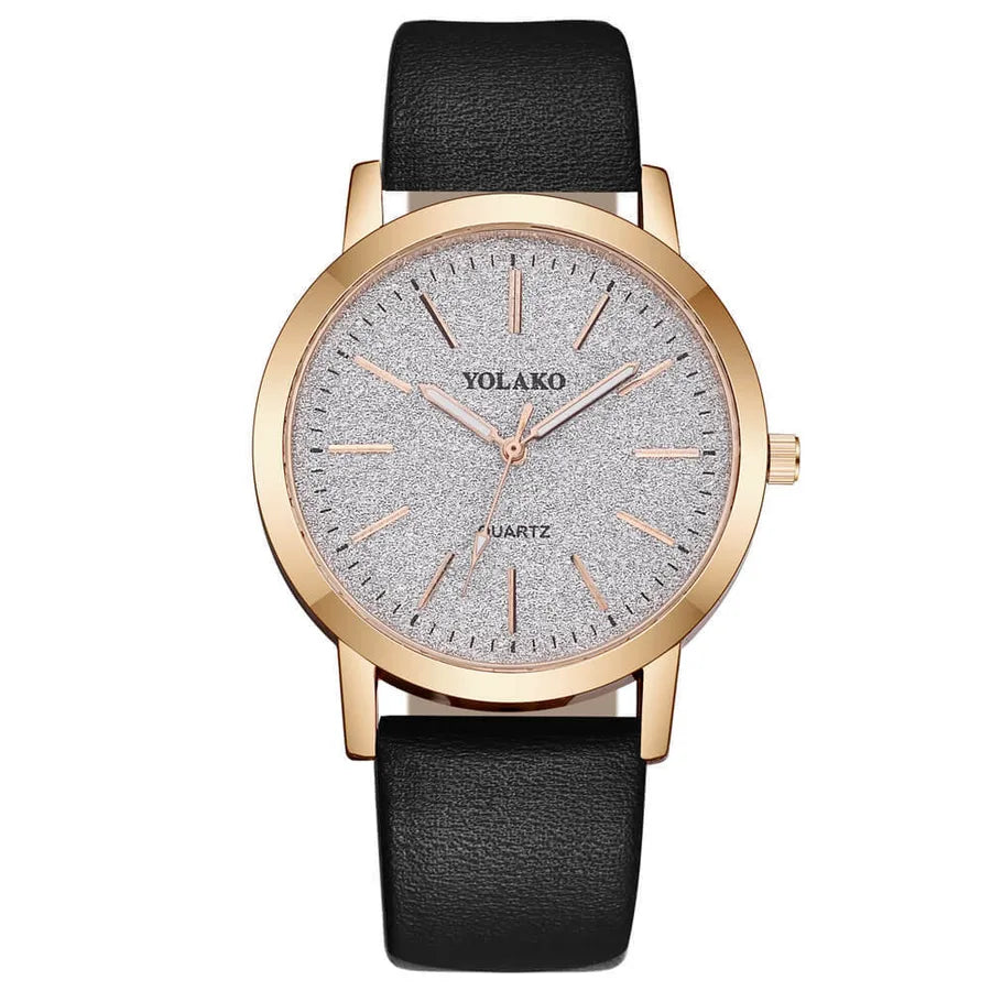 Casual Solid Color Buckle Quartz Women's Watches