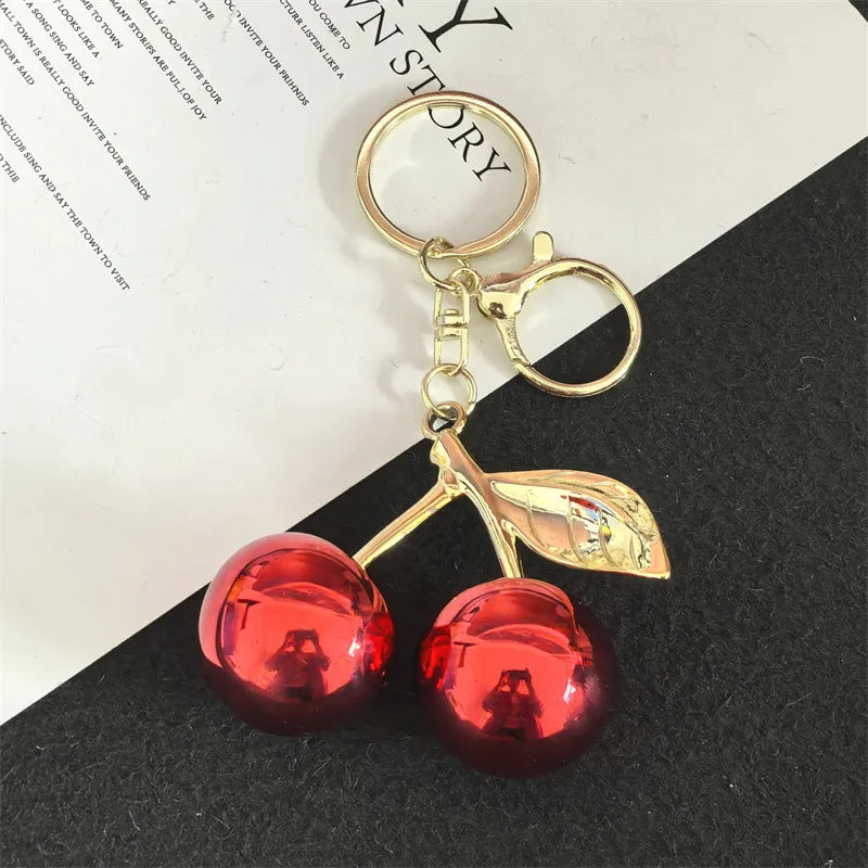 1 Piece Cute Modern Style Cherry Alloy Resin Women's Bag Pendant Keychain