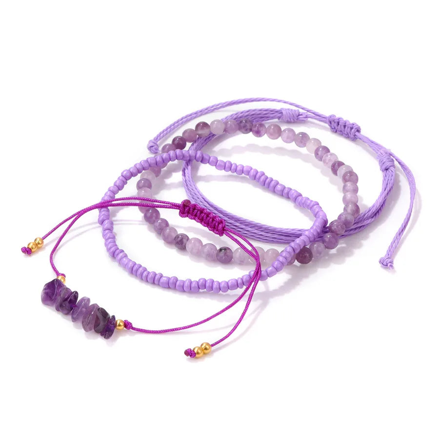 Elegant Geometric natural stone Crystal Seed Bead Bracelets In Bulk