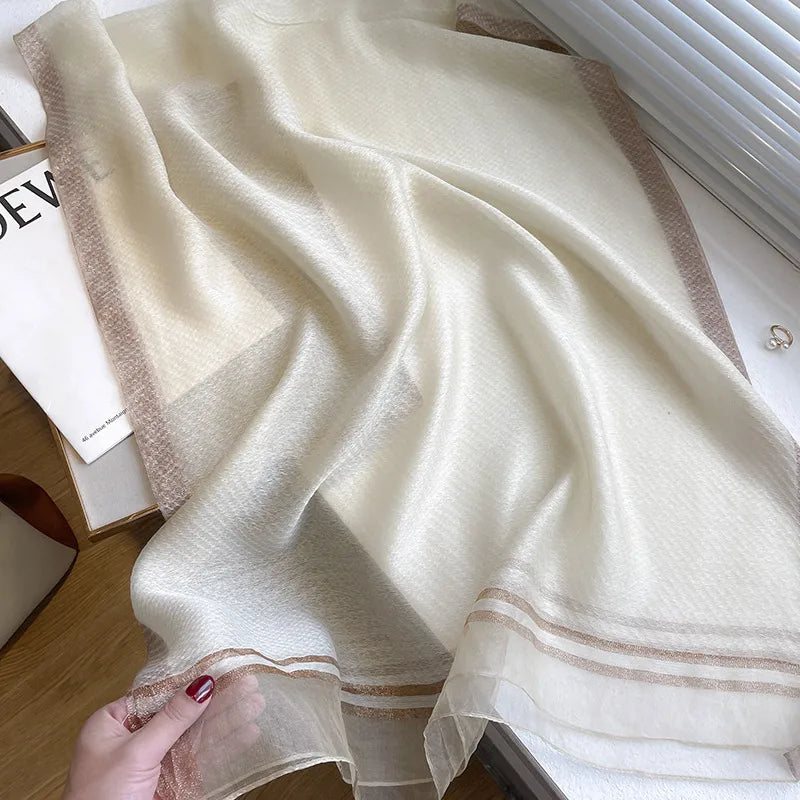 women's simple style solid color  silk fleece silk scarf