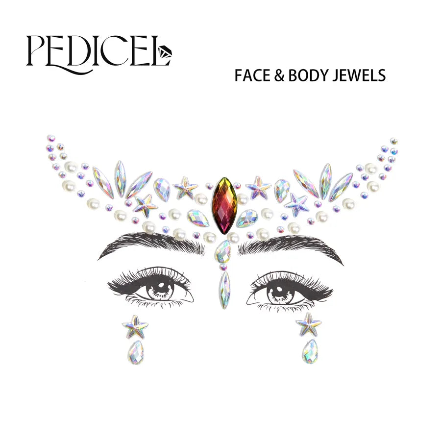 Multicolor Rhinestone Tattoos & Body Art 1 Piece