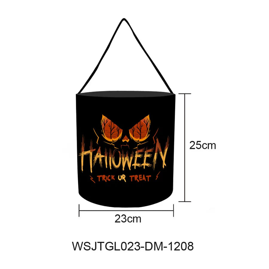 Halloween Candy Bag Pumpkin Shaped Sweet Treat Bag Decoration Arrangement Props Cloth Material Sewing Craft Party Supplies