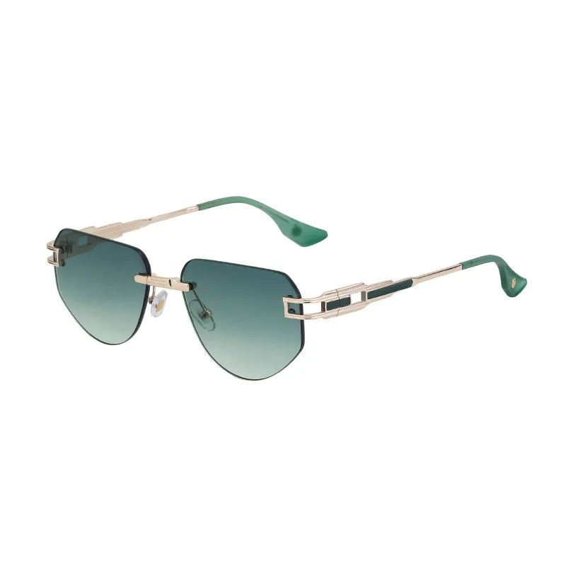 Retro Classic Style Geometric Pc Square Frameless Men's Sunglasses