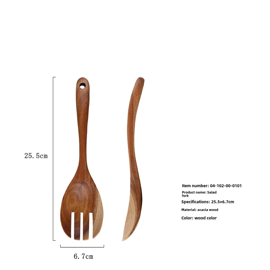 Spring Festival Kitchenware Dabuan New Acacia Wood Non-stick Pan Wooden Spatula High Temperature Resistant Solid Wood Hot Pot Spoon Wooden Spatula Spoon Set