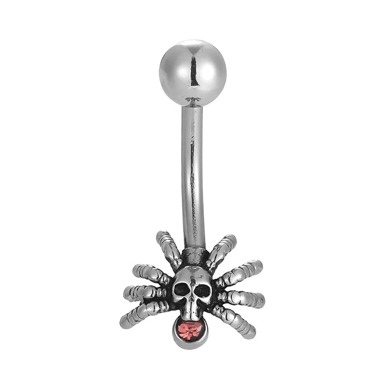 1 Piece Belly Rings Casual Snake Spider 316L Stainless Steel  Polishing Hollow Out Zircon