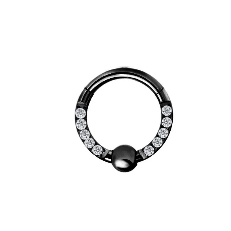 1 Piece Nose Rings & Studs Casual Solid Color Classic Style Geometric Pure Titanium Plating Inlay Zircon White Gold Plated Gold Plated Nose Rings & Studs