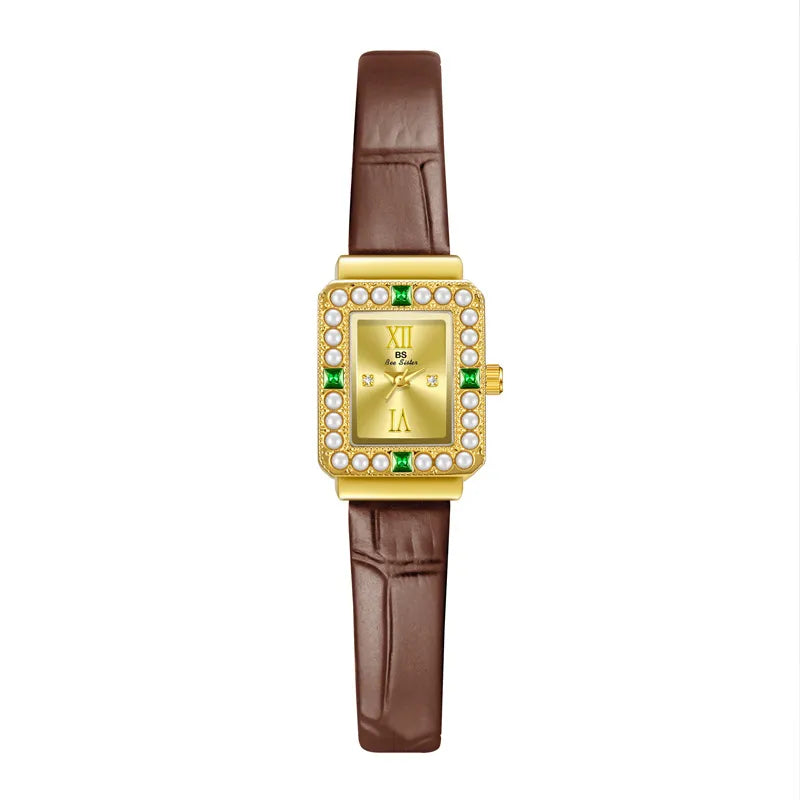 Retro Classic Style Solid Color Buckle Quartz Watch