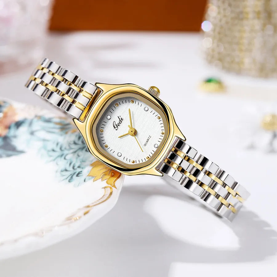 retro solid color butterfly double snap quartz women's watches